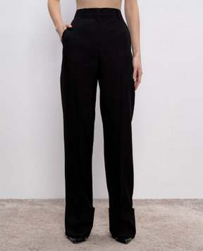 Valentino Black silk trousers with lapels 6B0RB6F090G