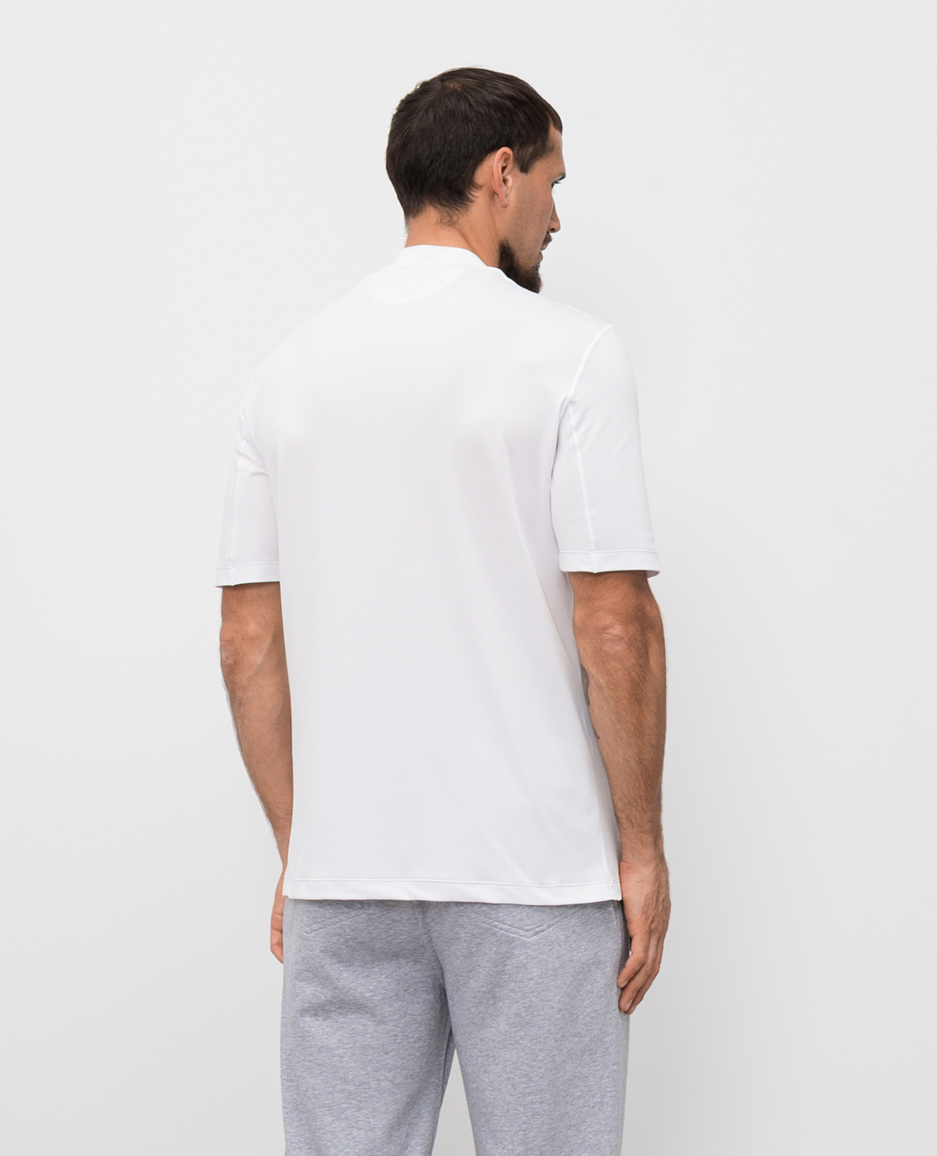 White T-shirt with emblem Brunello Cucinelli 4