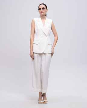 Peserico White linen pants E0425805428