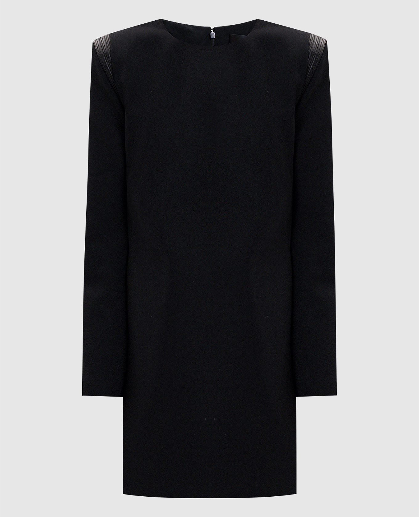 Black wool mini dress with logo patch Versace