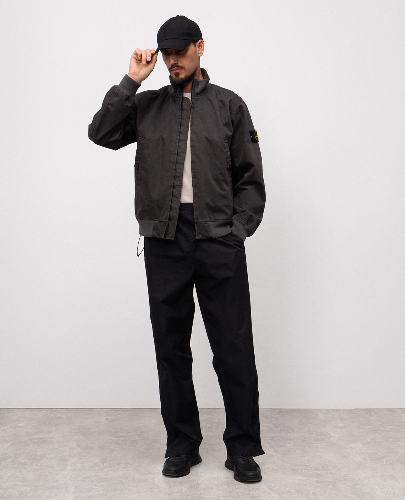 

Grey jacket with logo patch Stone Island