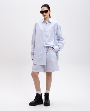 Vetements White striped shorts with logo UA66SS400N
