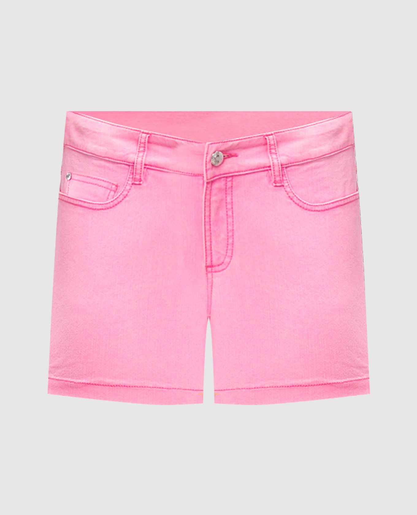 

Pink denim shorts with logo embroidery Manuel Luciano