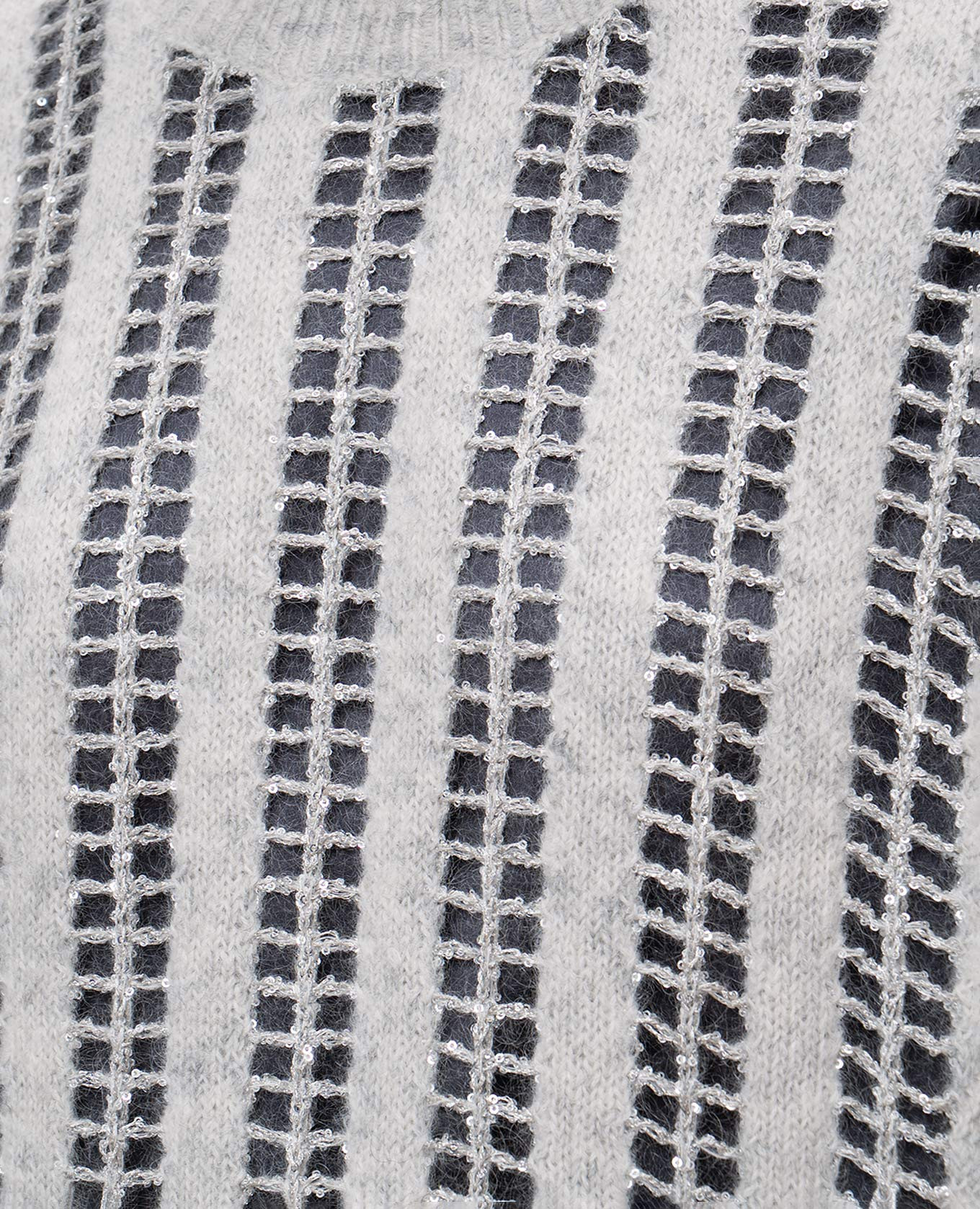 Gray openwork top made of wool with lurex Brunello Cucinelli 5