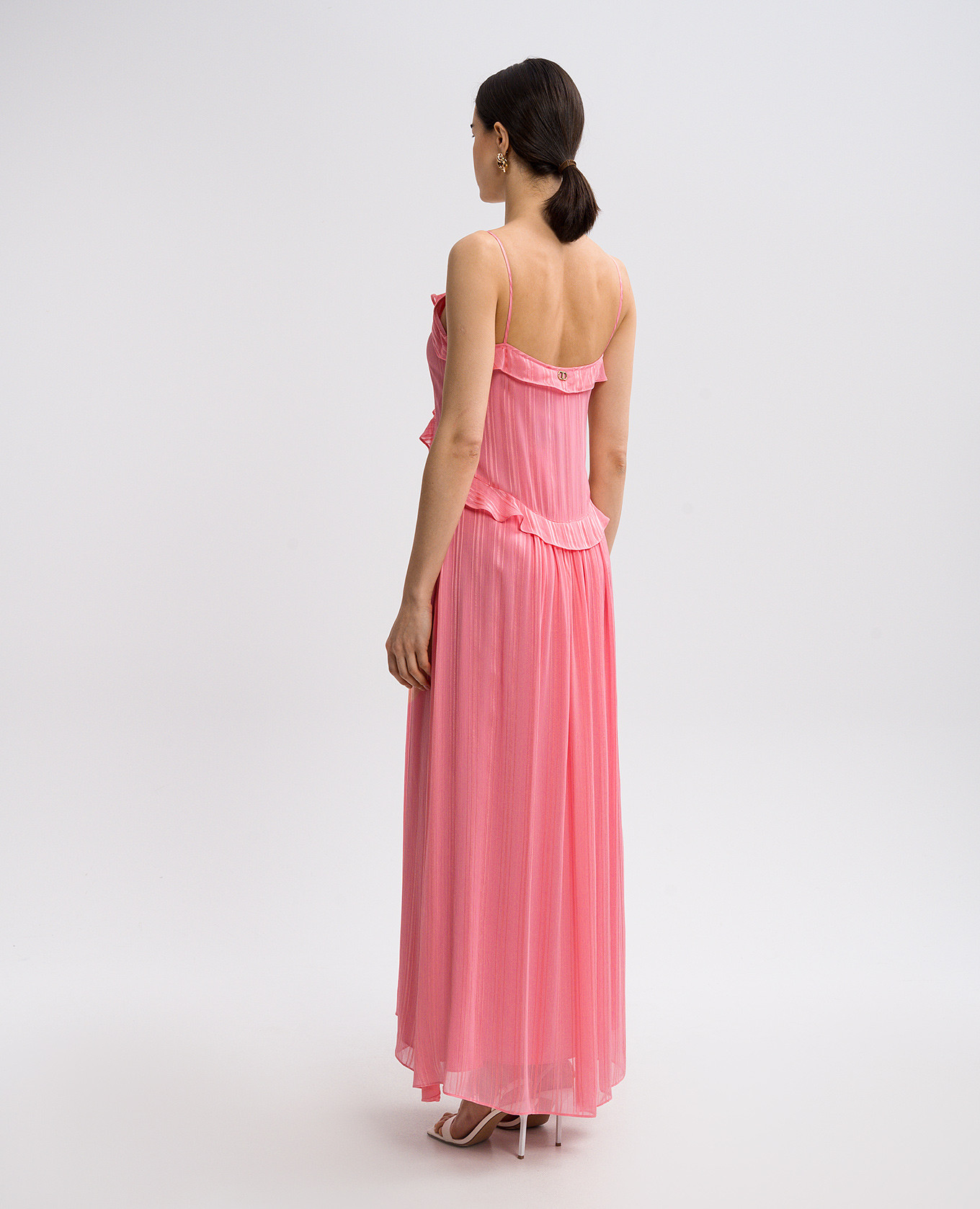 

Pink midi dress with pattern Twinset