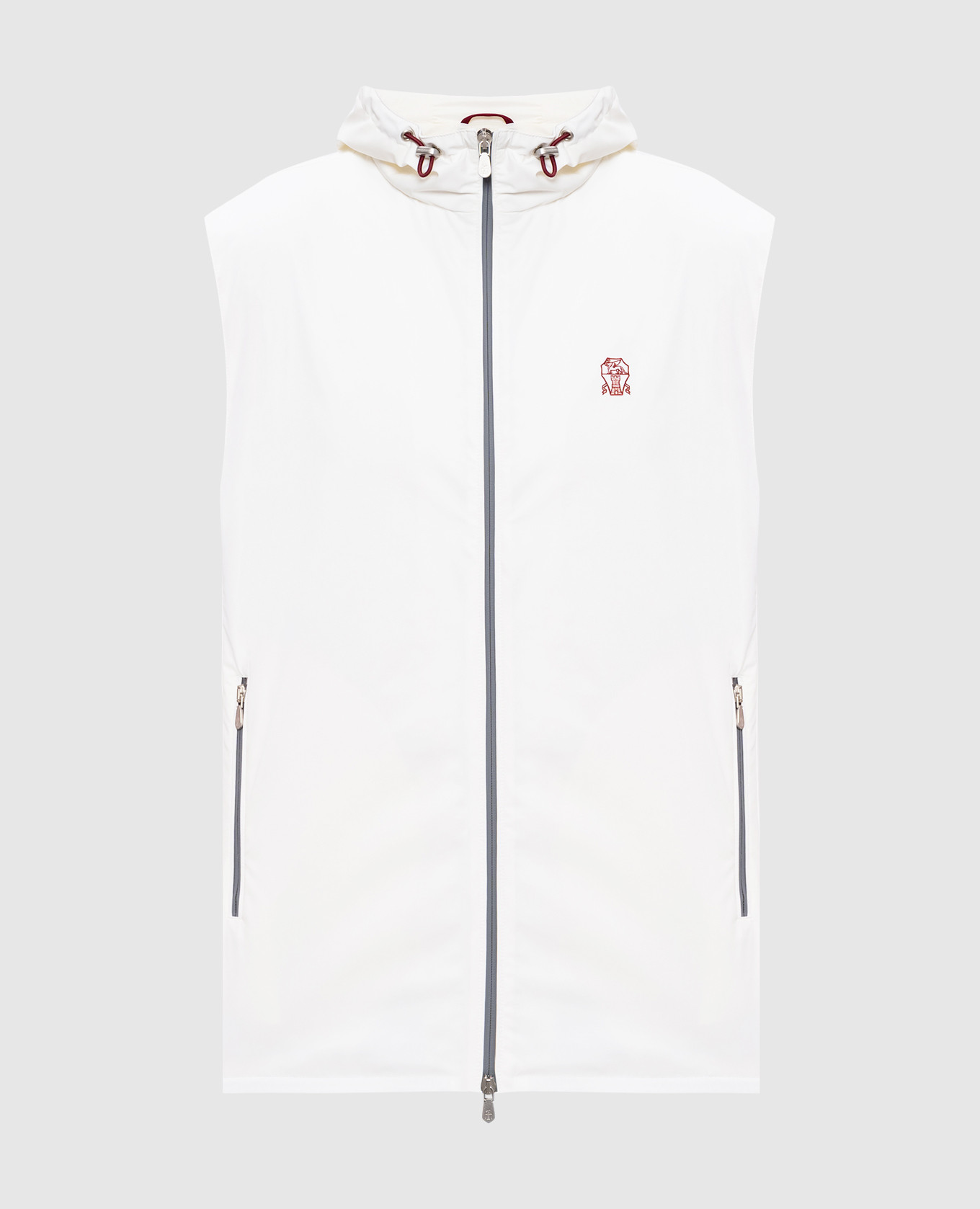 

White vest with logo emblem Brunello Cucinelli