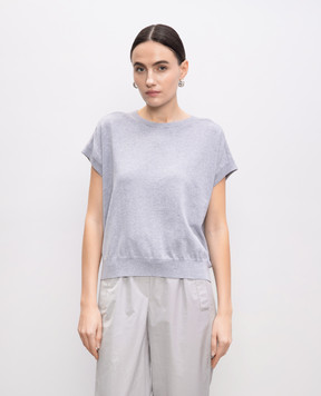 Peserico Gray top with monil chain S99810F1409173