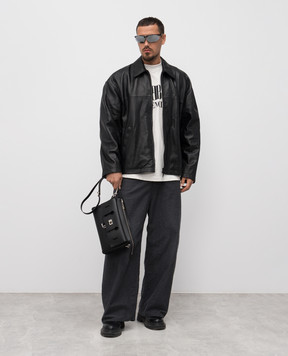 Balenciaga Black Nano BB leather jacket 831042TSS01
