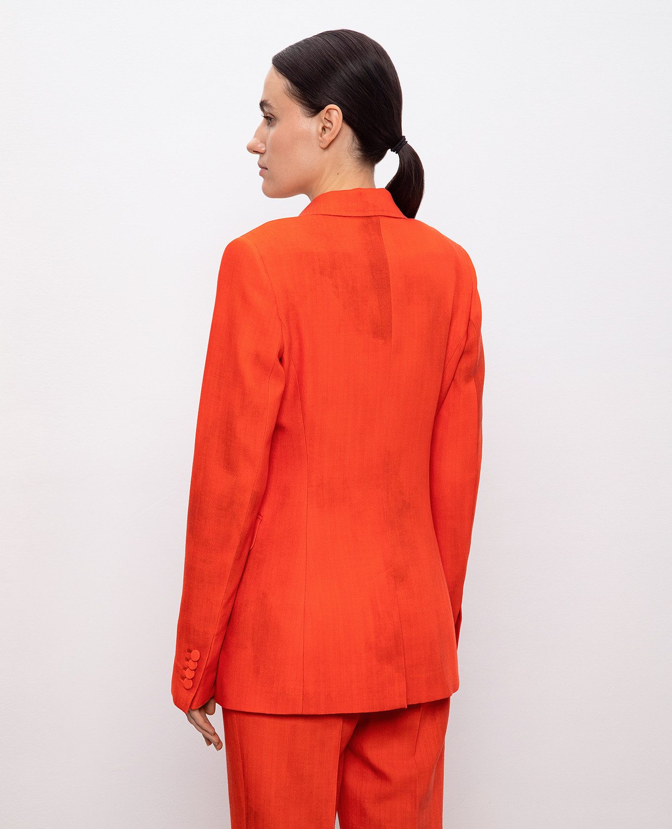 Angela orange double-breasted jacket in vintage-effect wool Gabriela Hearst 4