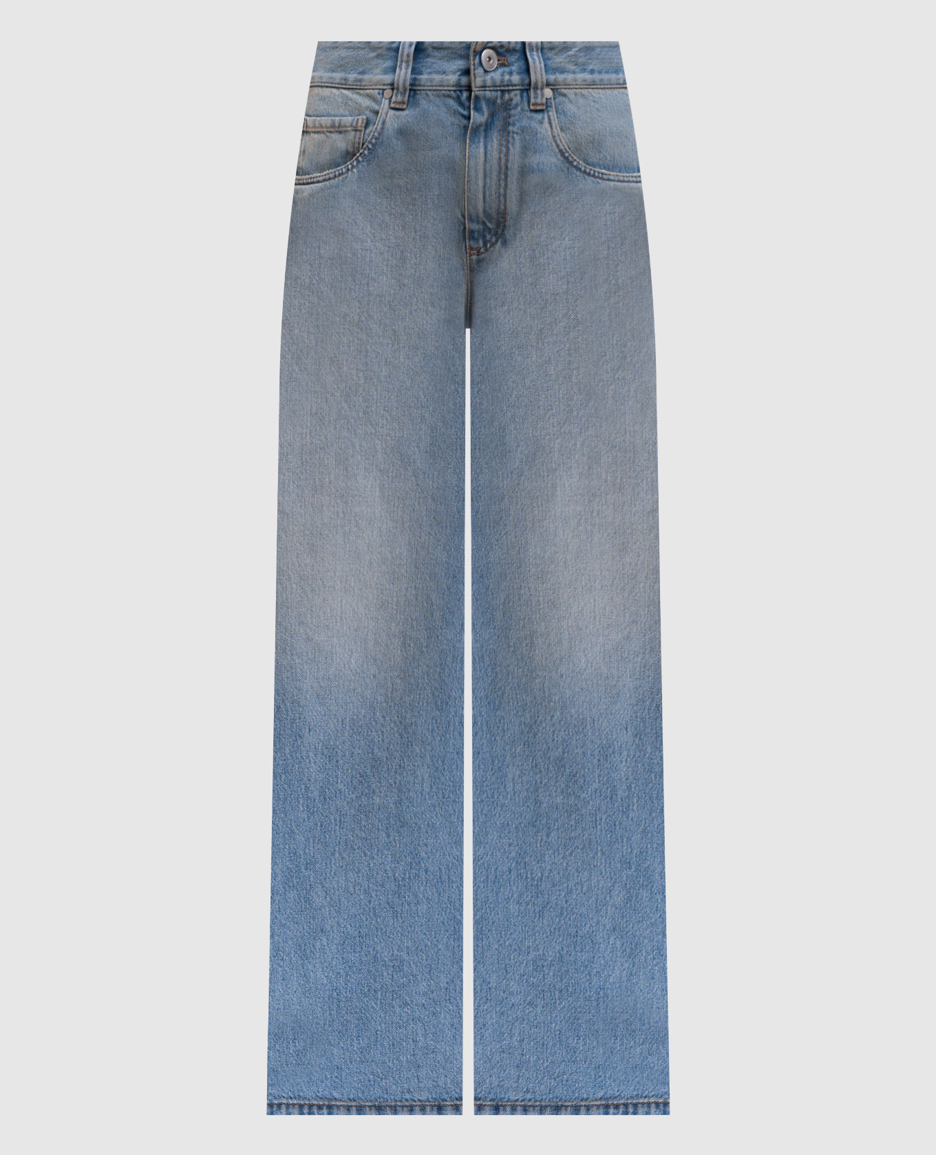 

Blue jeans with logo patch Brunello Cucinelli, Light blue