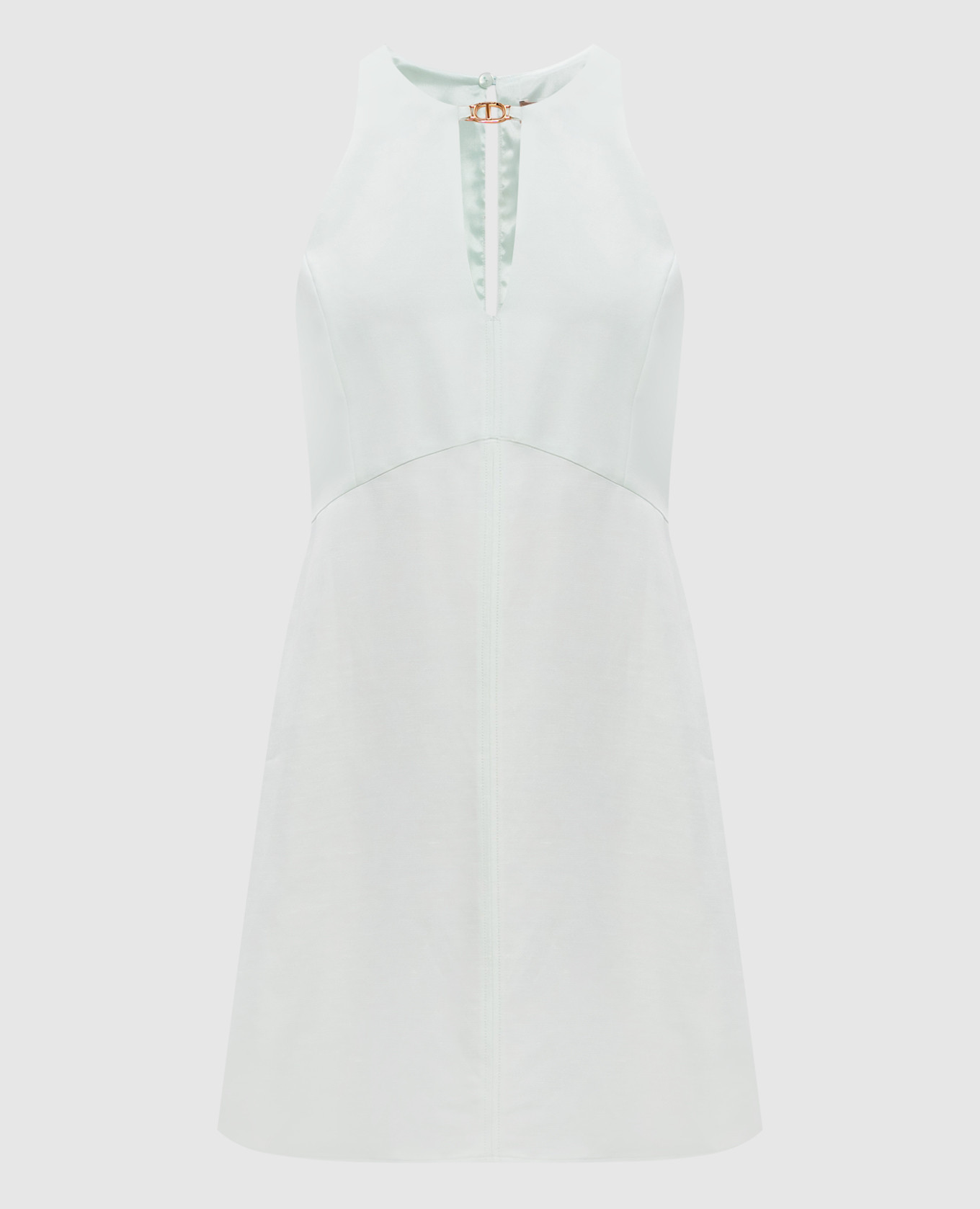 

Green mini dress with linen Twinset