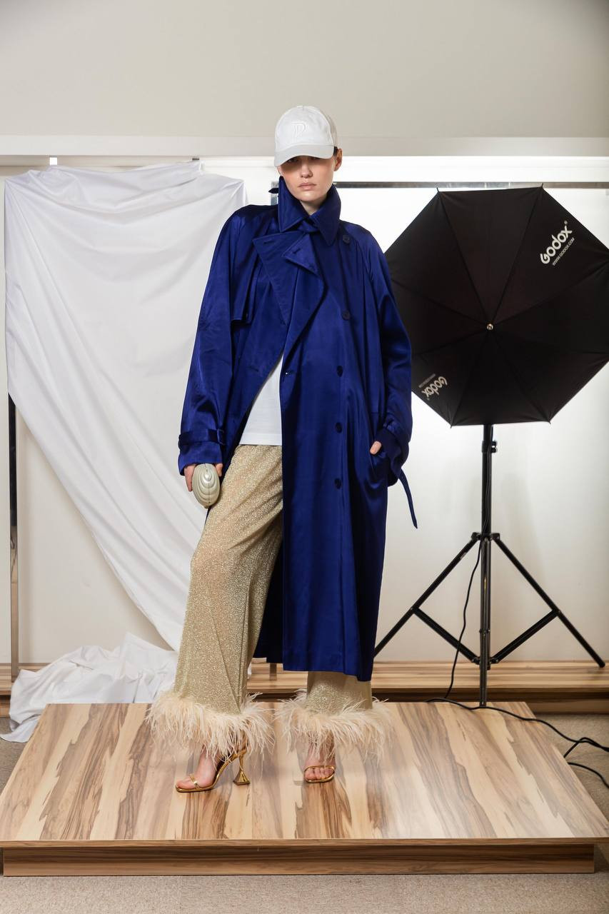 blue trench coat Balenciaga 6