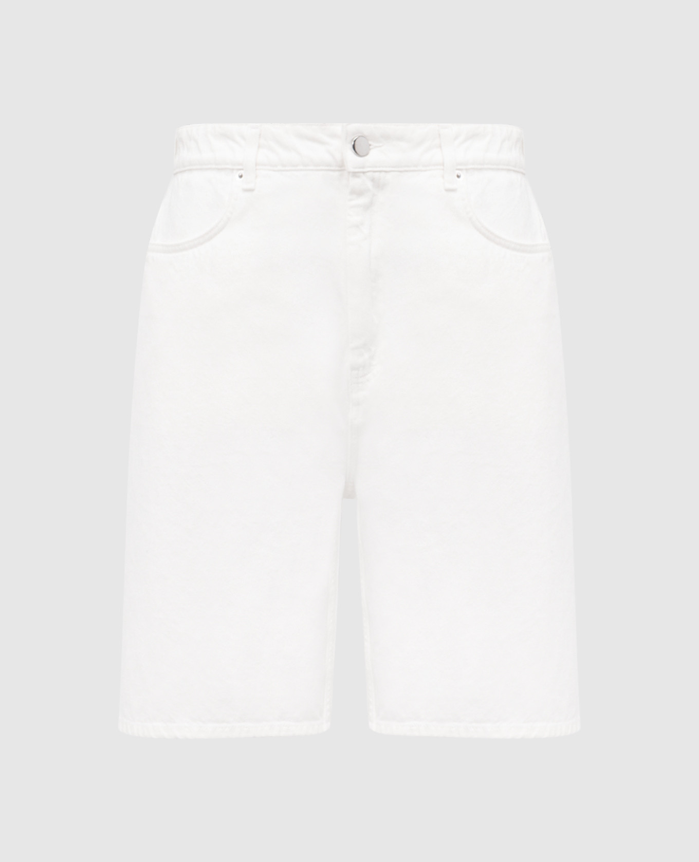 ISU white denim shorts with logo Lou Lou Studio
