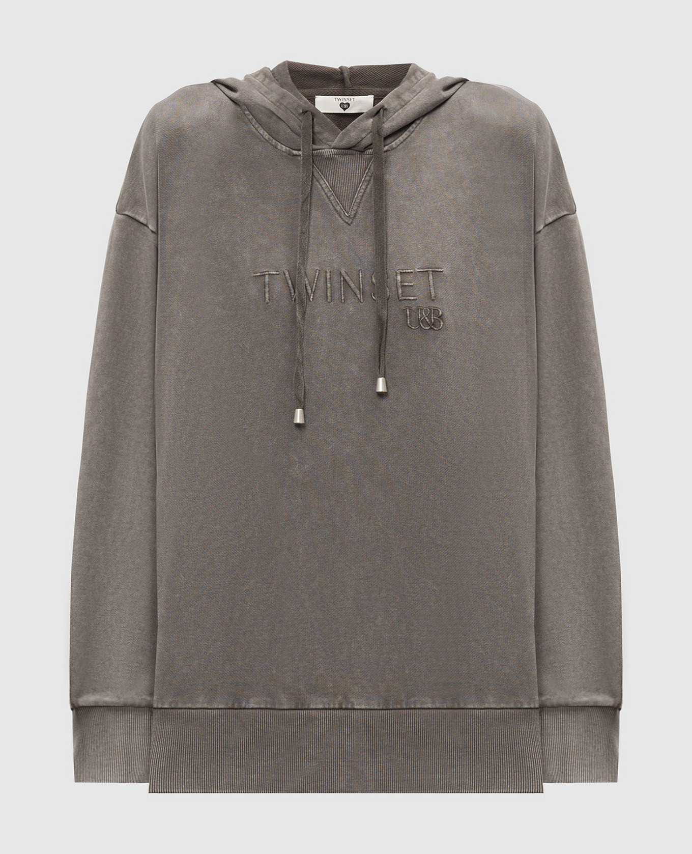 

Gray hoodie with logo embroidery Twinset, Grey