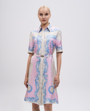 Versace Gray printed silk shirt dress 10199521A14437