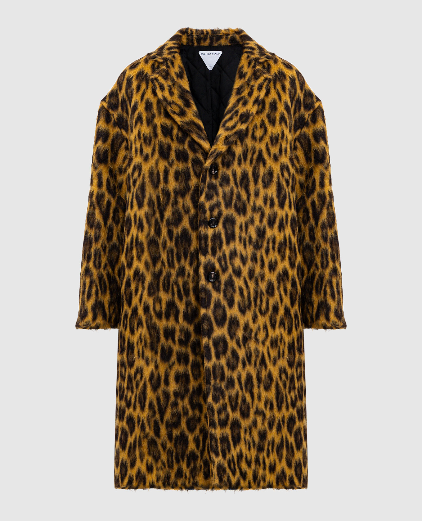 

Brown alpaca coat with animal print Bottega Veneta