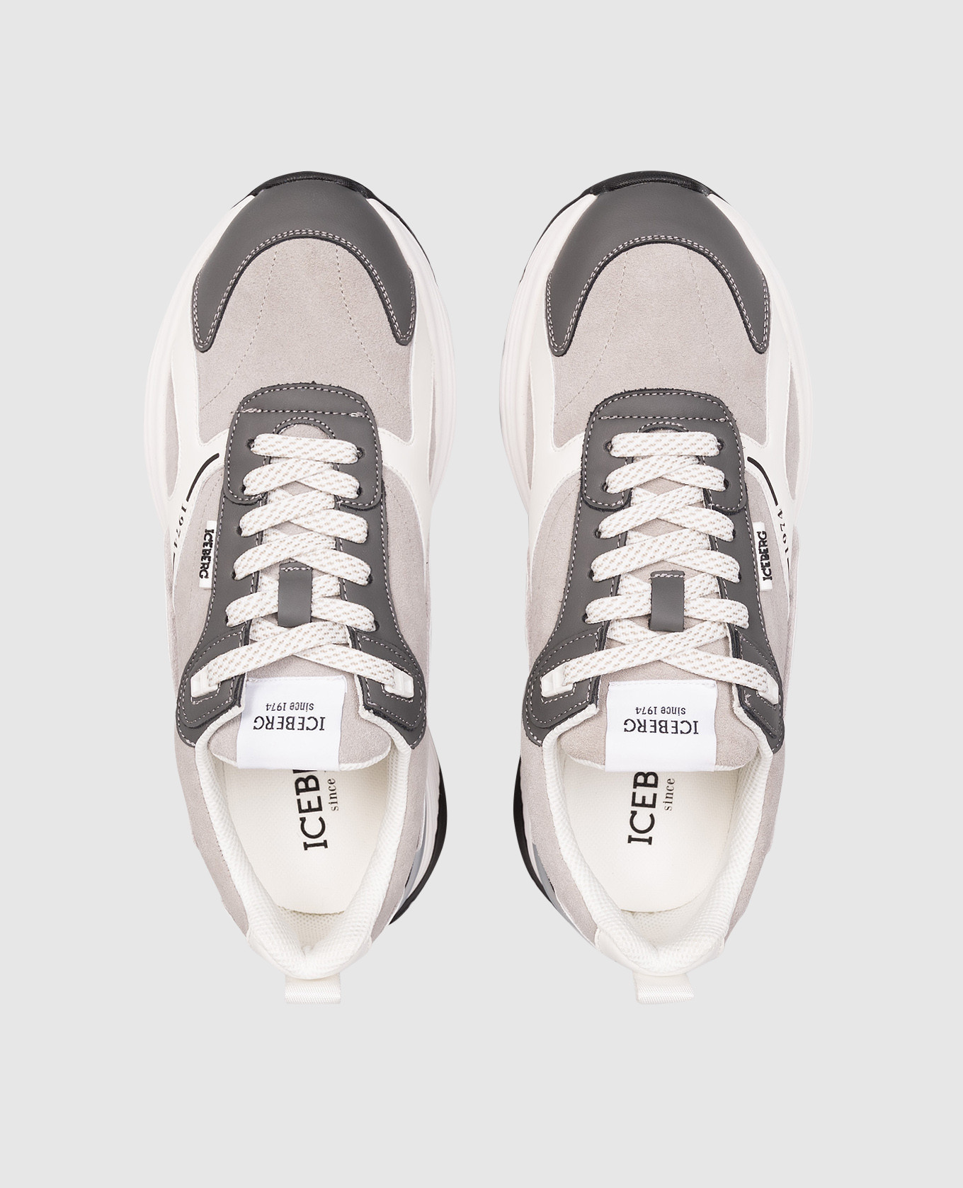 

Grey leather sneakers with logo Iceberg