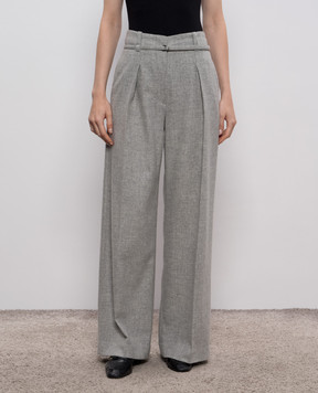 Brunello Cucinelli Gray wool and cashmere pants MB162P9050