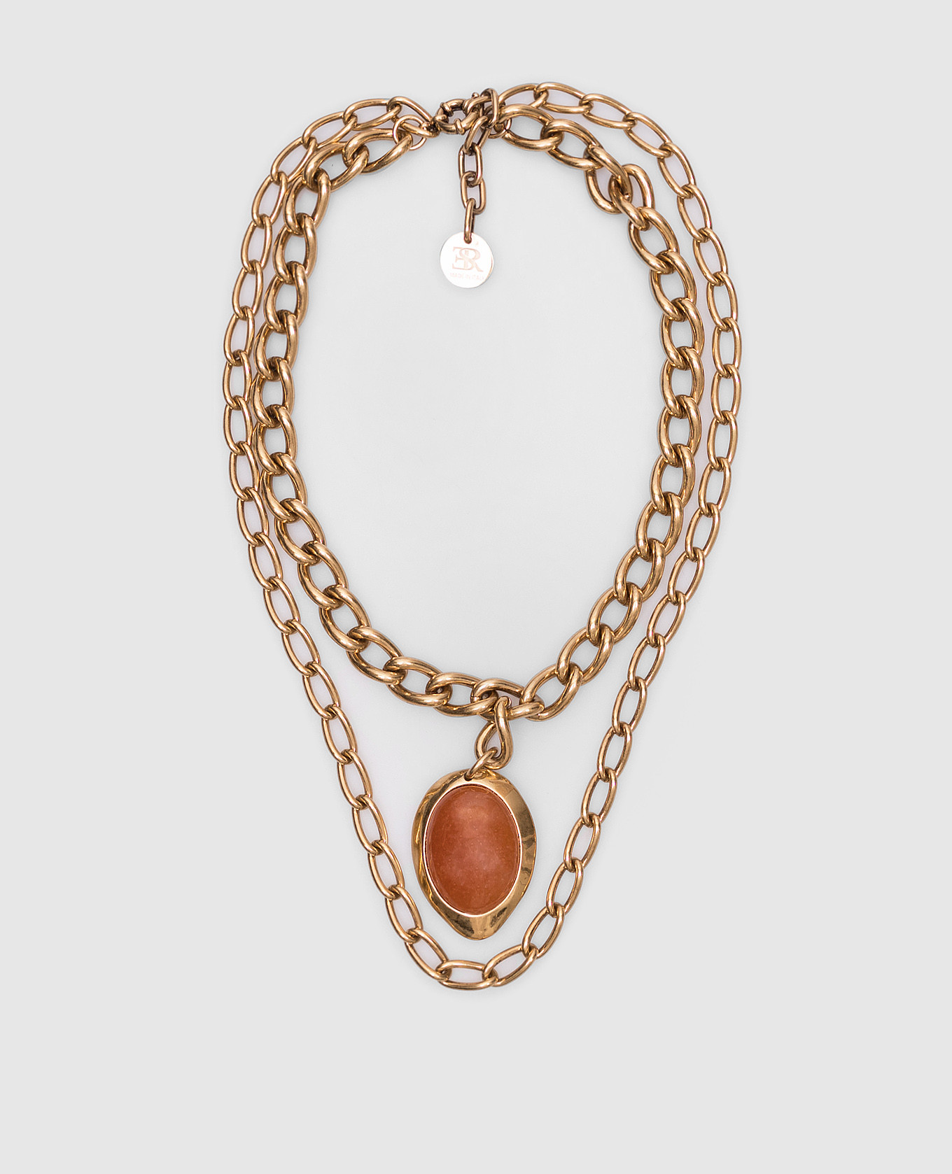 

Gold-tone double chain with cabochon Ermanno Scervino, Golden