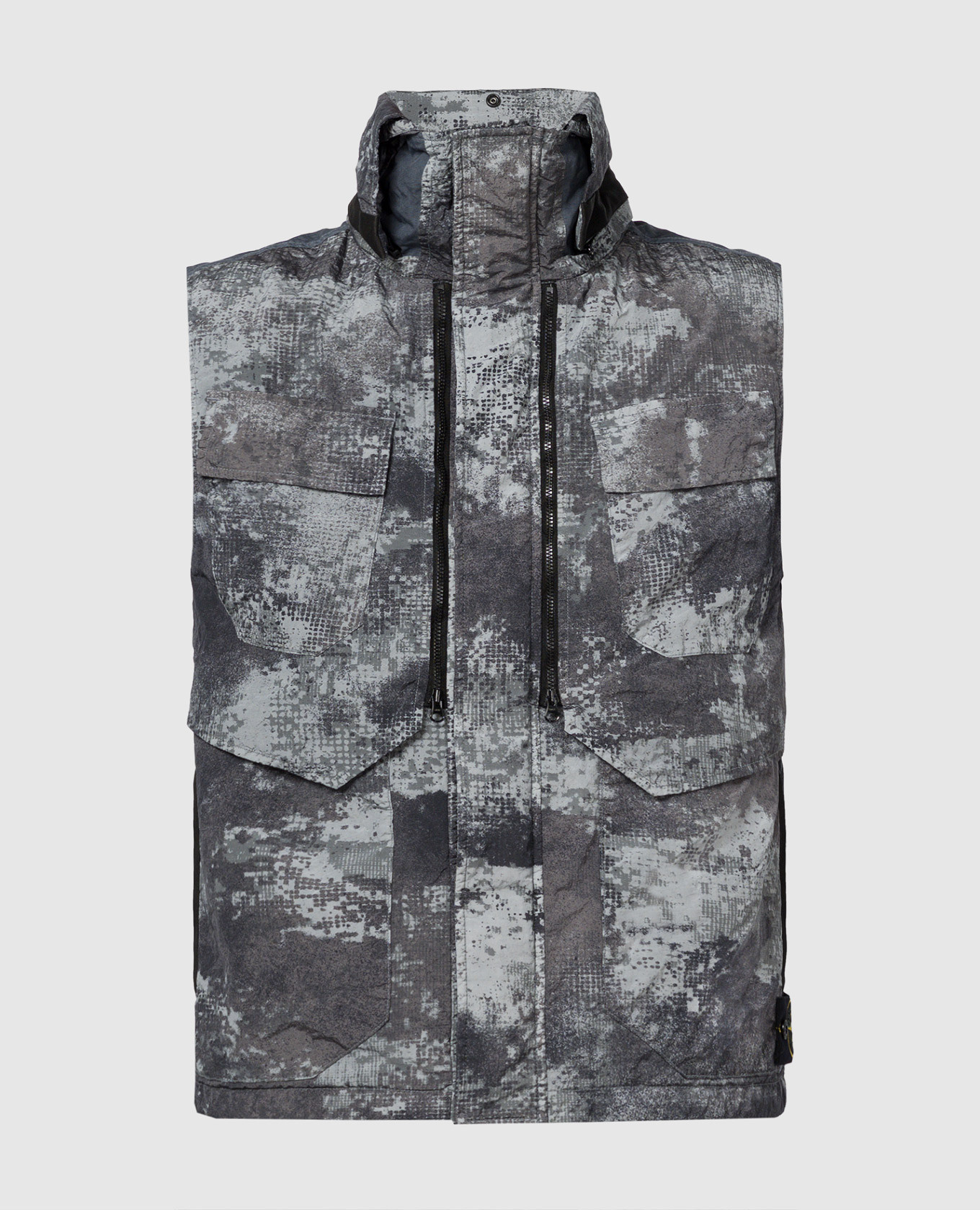 Gray vest with logo patch Stone Island