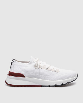Brunello Cucinelli White sneakers with textured logo MZUPMBO252