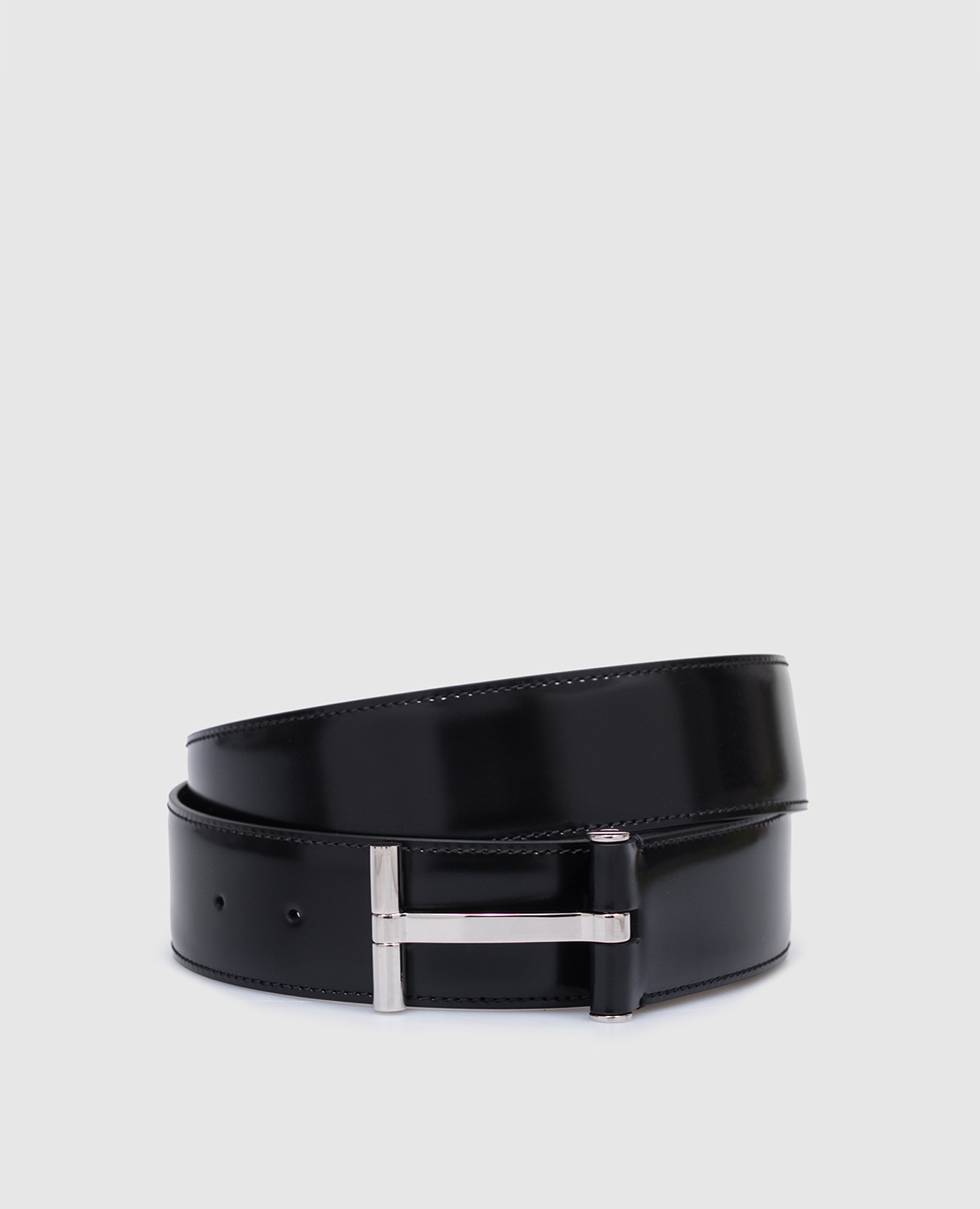 

Black glossy leather T-belt Tom Ford