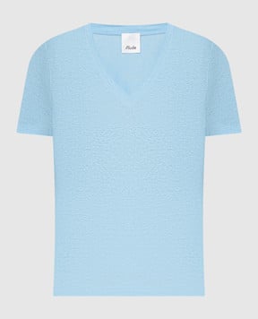 Allude Blue linen T-shirt 24282003