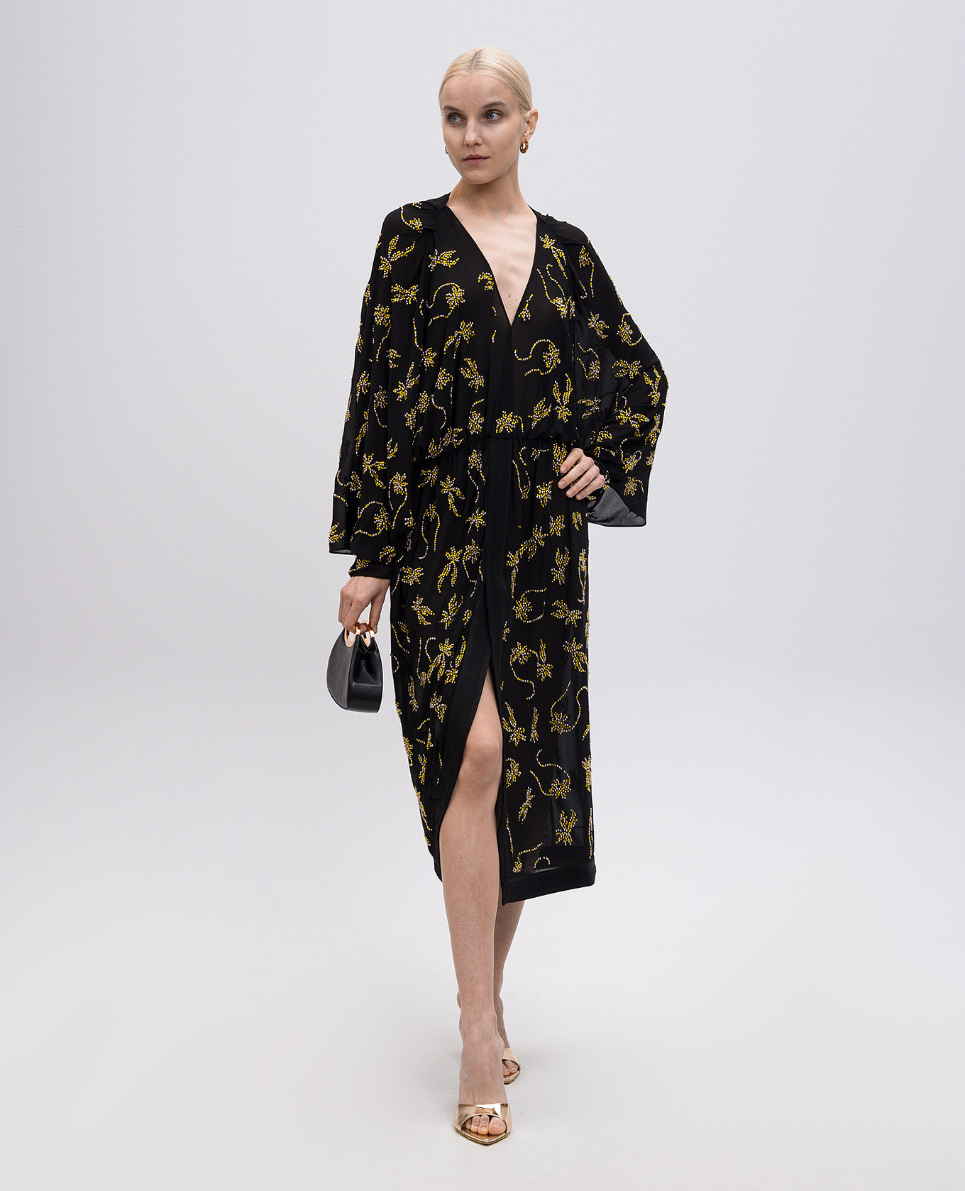 

Licia black midi dress with crystals 16Arlington