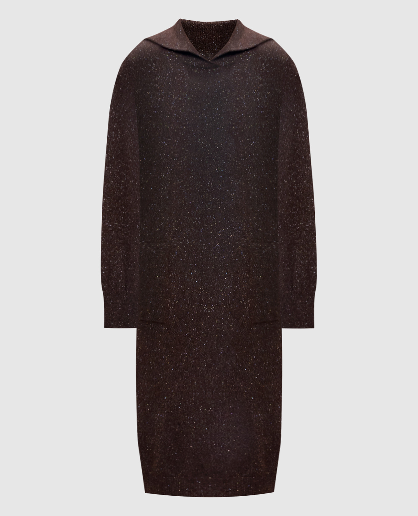 

Brown dress with wool and silk with lurex Peserico, Коричневый