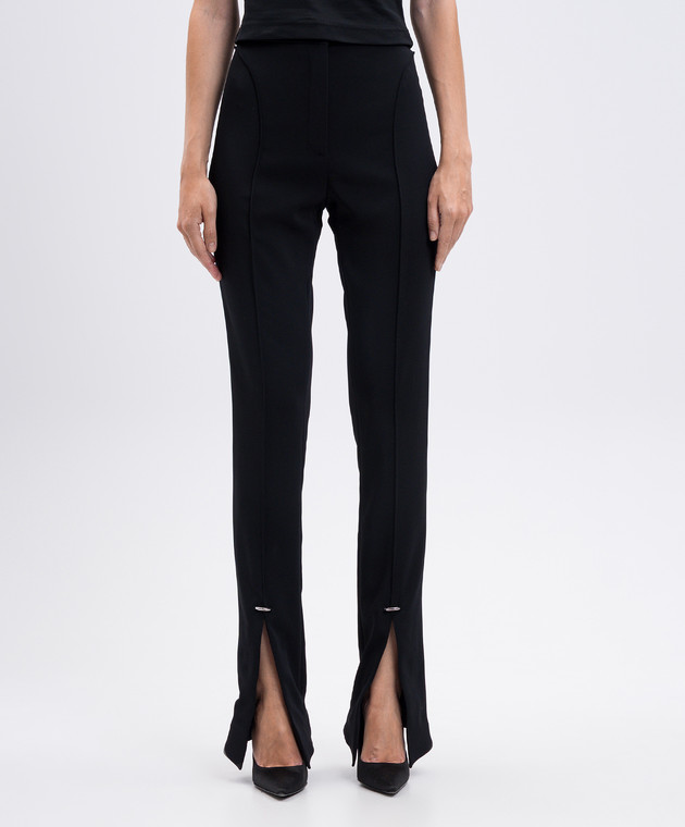 Thierry Mugler - Black flared pants with slits 25F1PA0440470