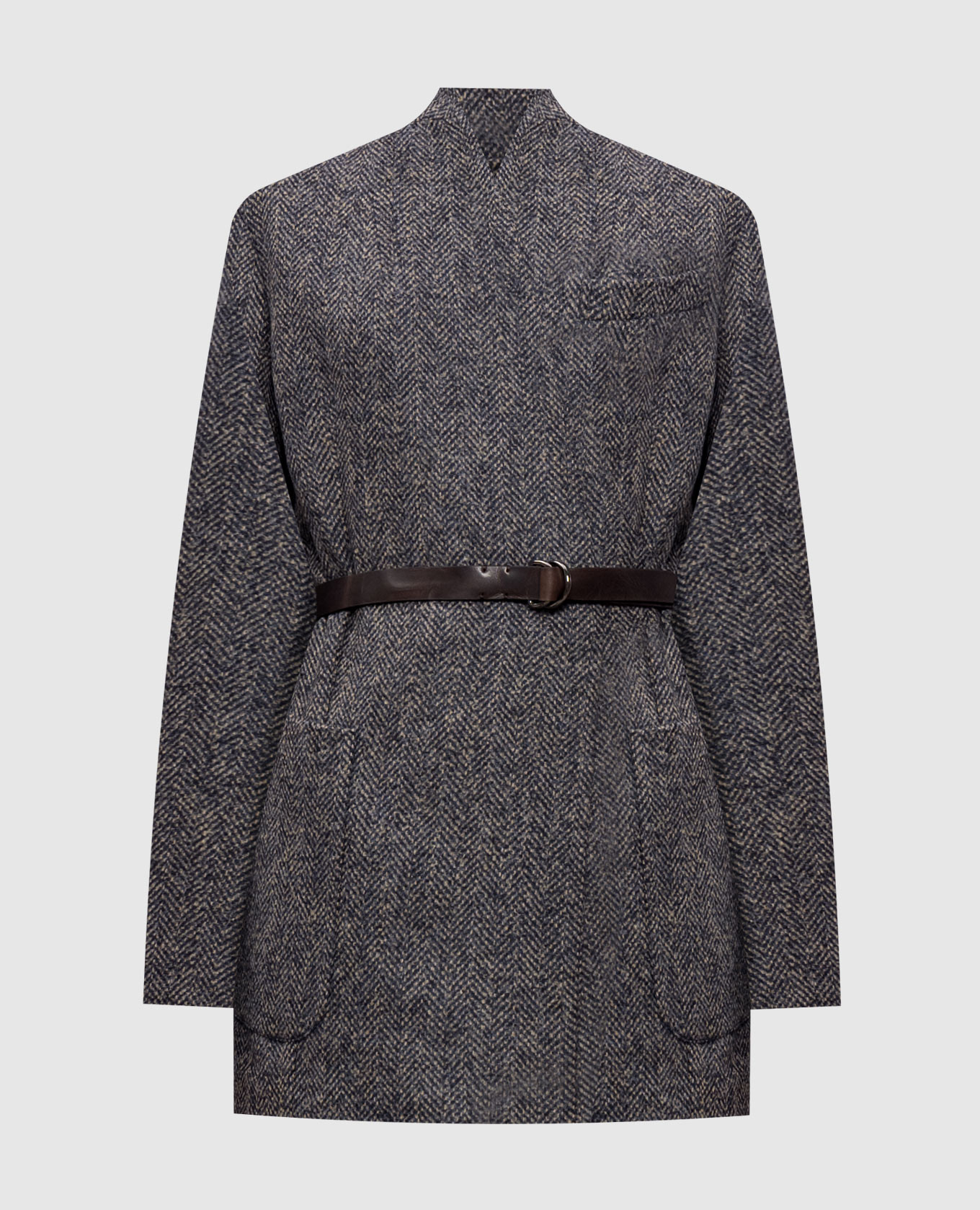 Gray jacket with patterned wool Brunello Cucinelli