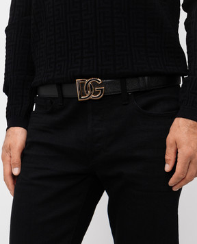 Dolce&Gabbana Black leather belt with logo BC4941AG651