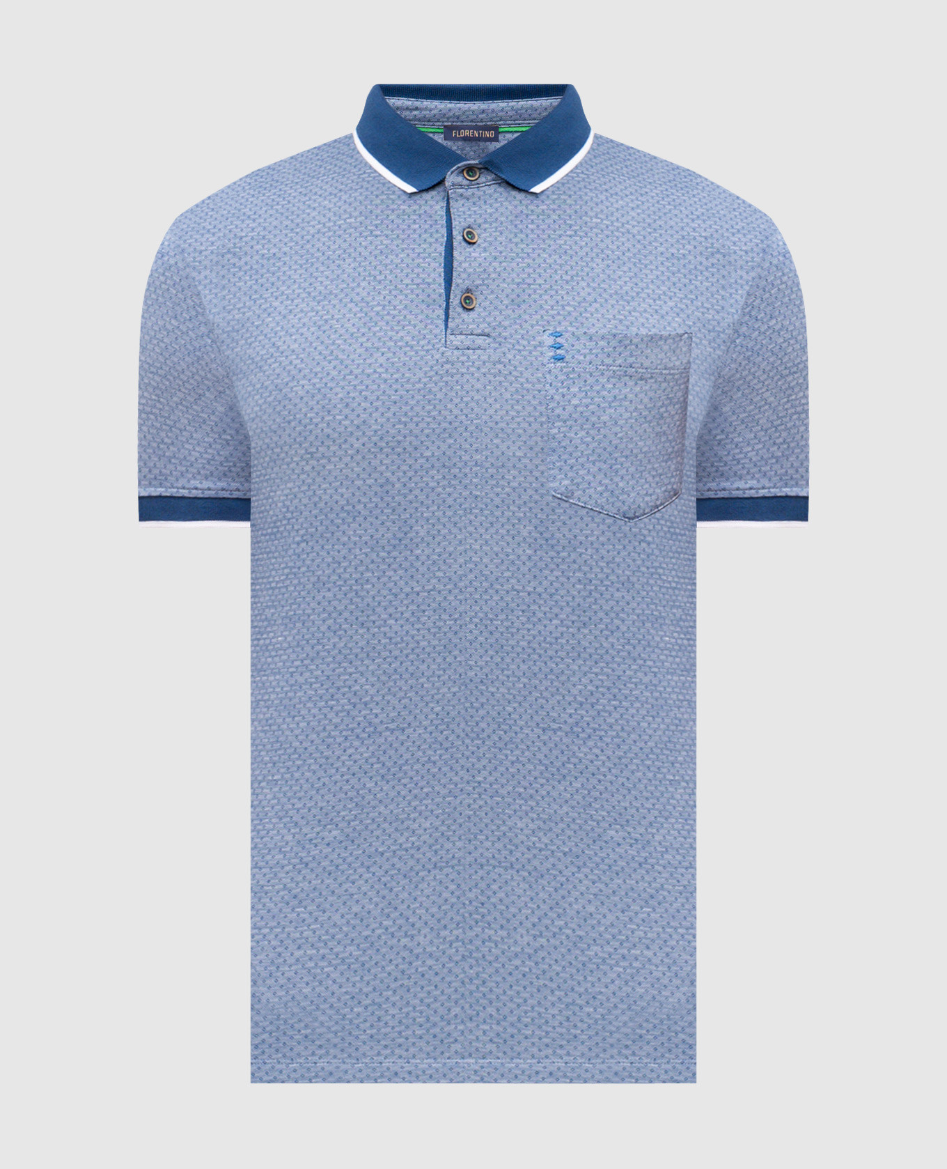 Blue polo shirt with embroidered emblem Florentino