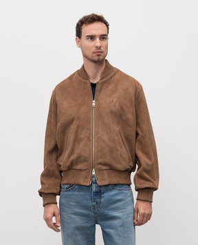 Ami Paris Brown suede bomber jacket HJK152LH0059
