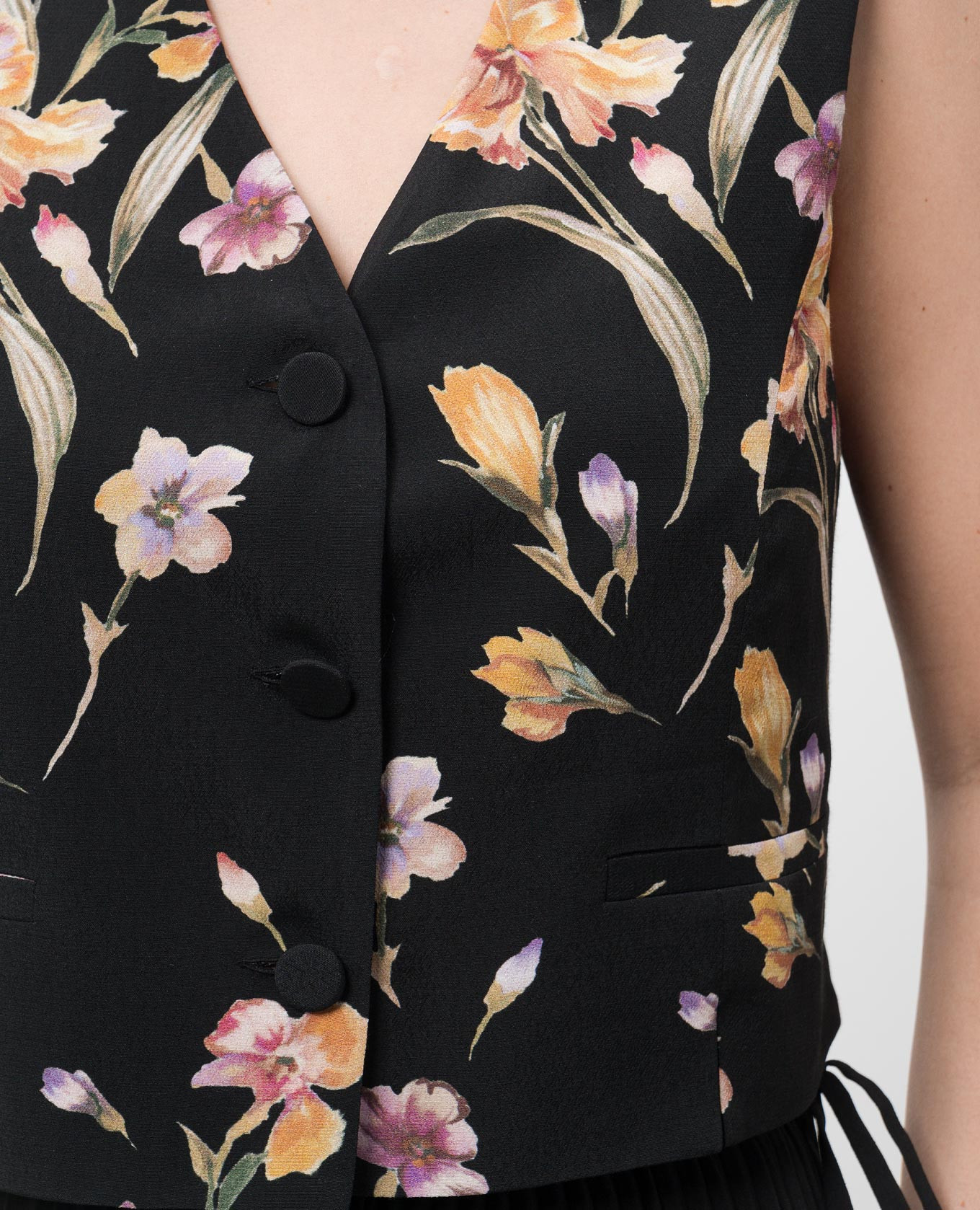 Black floral print vest Twinset 5