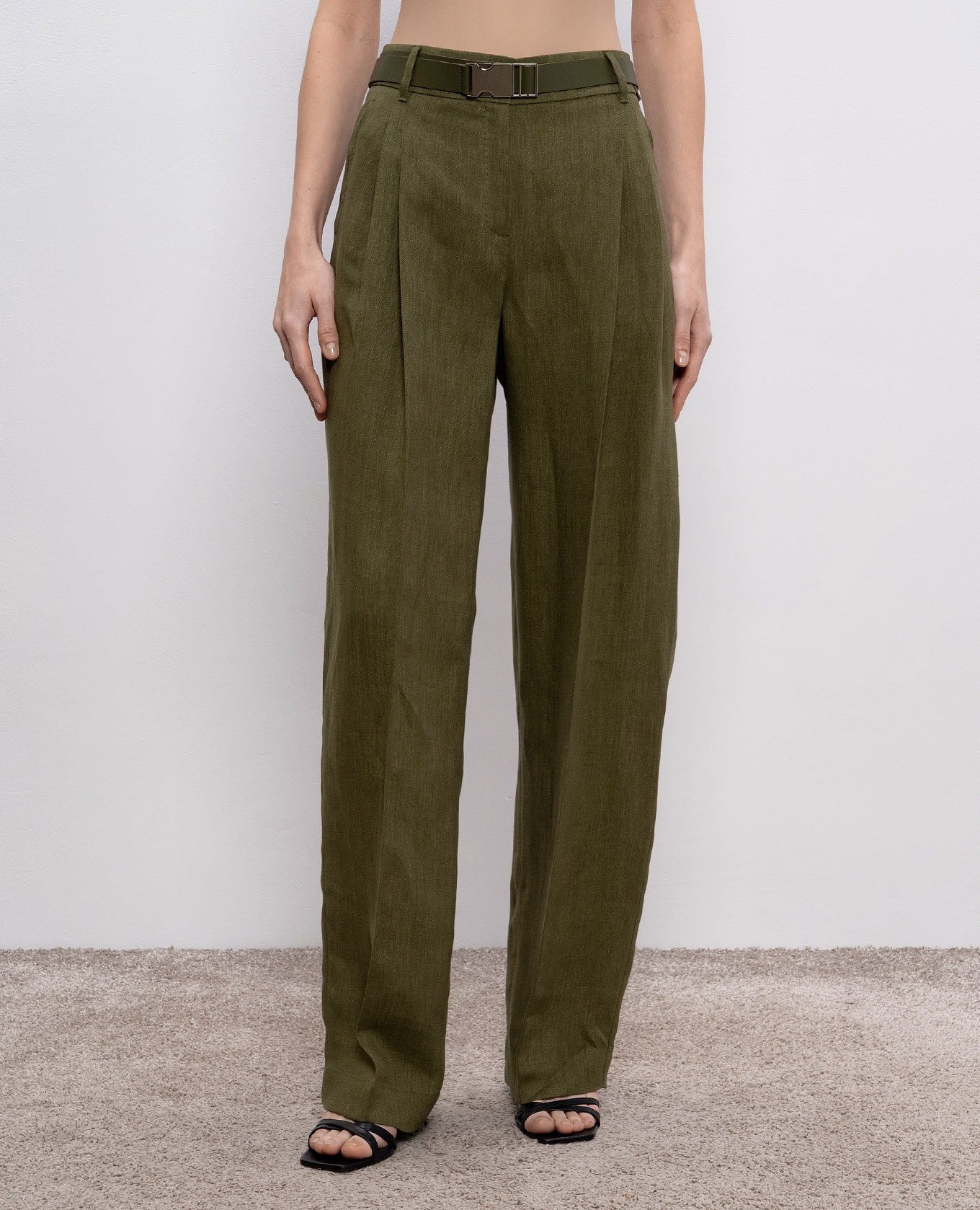SIAMESE green linen pants Max Mara 3