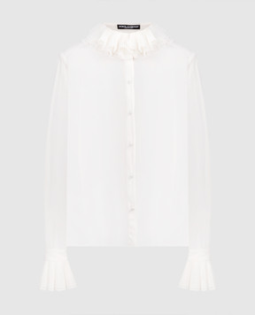 Dolce&Gabbana White blouse with silk F5S22TFUAFU