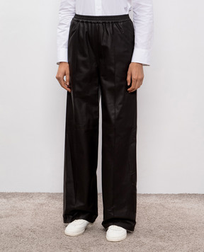 Yves Salomon Brown leather pants 25EYP200XXAPAR