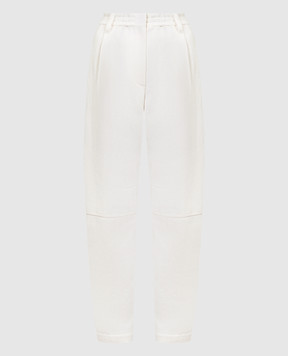 Brunello Cucinelli White pants with linen MH571P8528