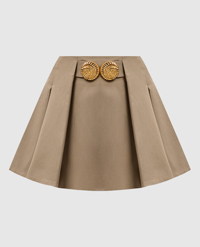 Balmain Grain de Poudre beige mini skirt DF0LBA37CF47