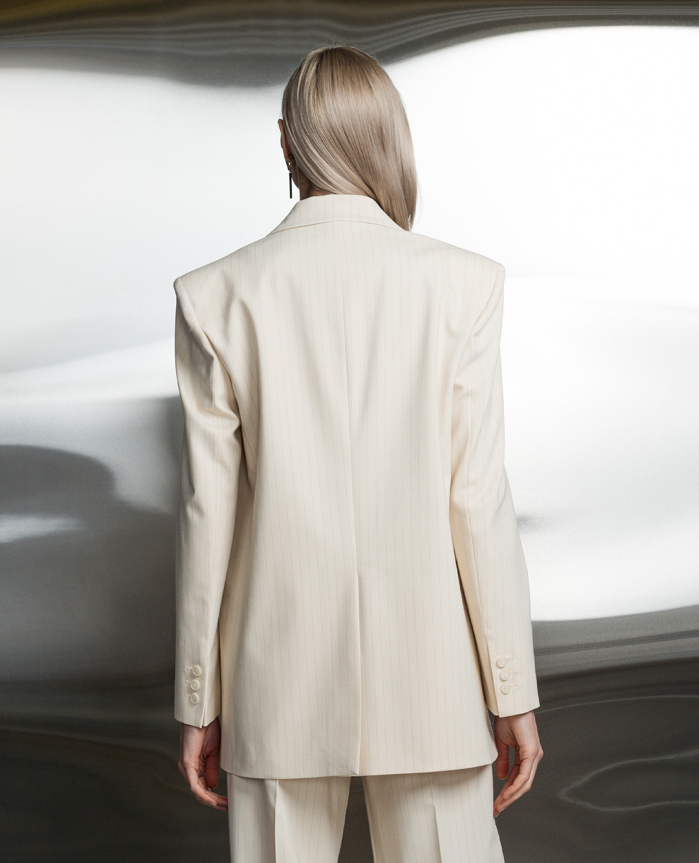 

Yellow straight-cut jacket with striped wool The Andamane