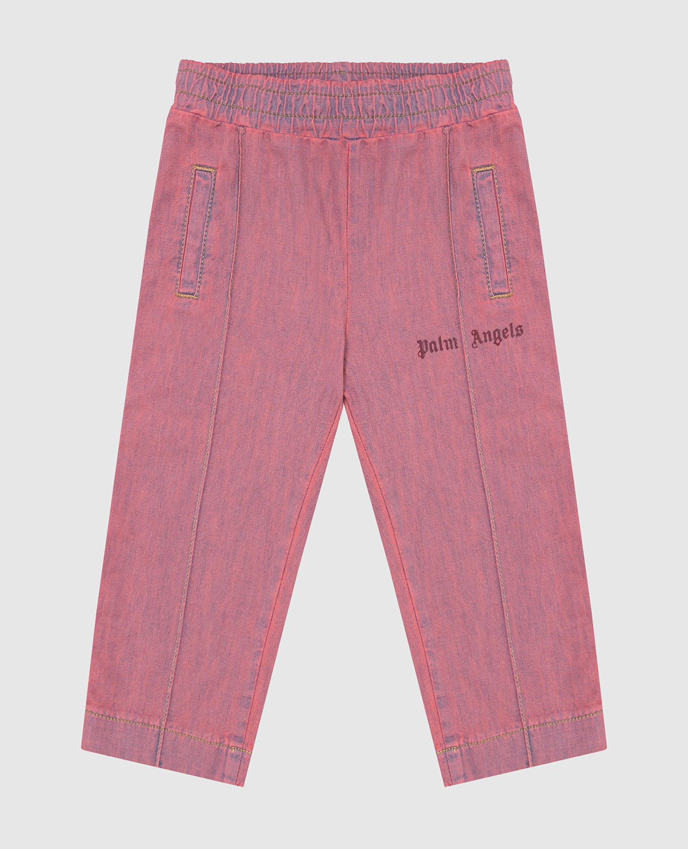 Children&#39;s pink jeans with logo Palm Angels
