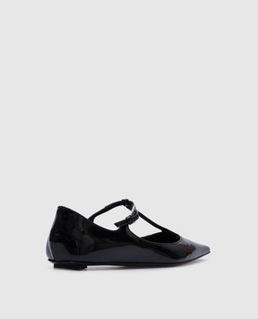 The Attico Juno black patent leather ballet flats 250WSH00858LBT002AA
