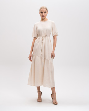 Peserico Beige linen maxi dress S02163A02600