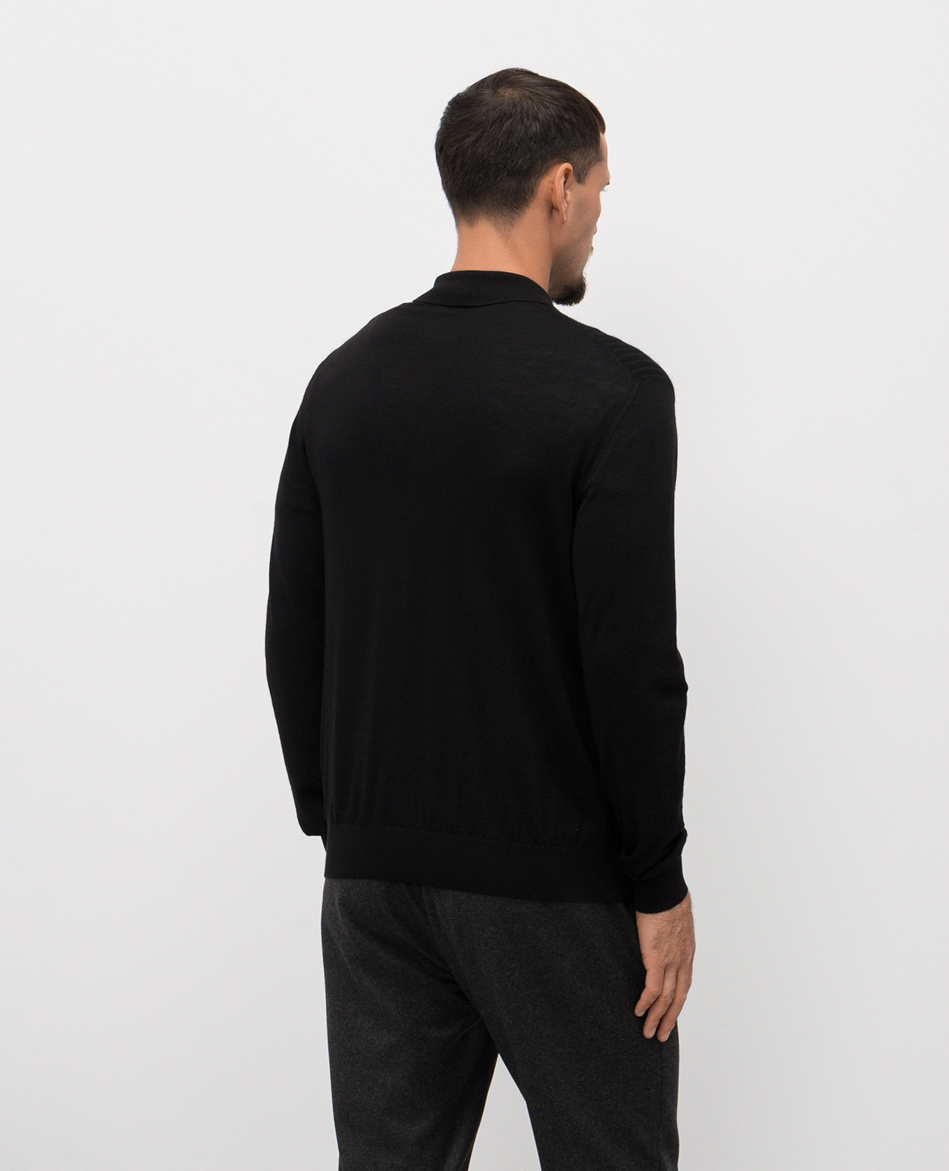 

Black wool, cashmere and silk polo Stefano Ricci