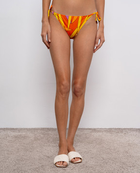Vilebrequin Madrague orange printed swimsuit panties FLRCH144