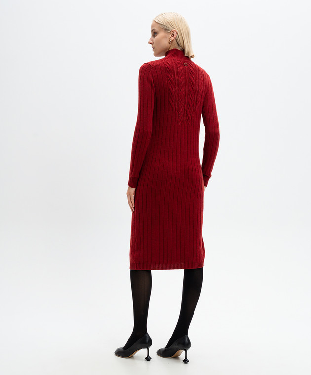 burgundy cashmere dress CAPELET burgundy v-neck dress 100% cashmere