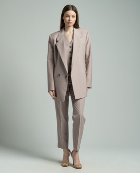 Victoria Beckham Pink double-breasted woolen jacket 1124WJK005093A