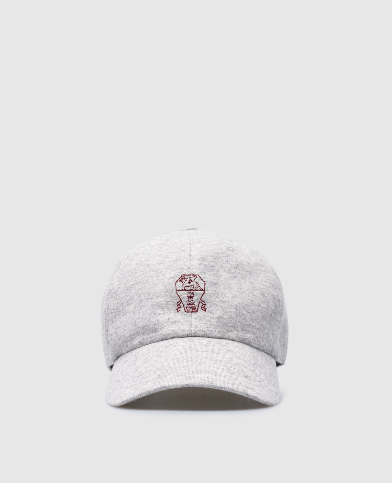 

Gray melange cashmere cap with logo patch Brunello Cucinelli, Grey