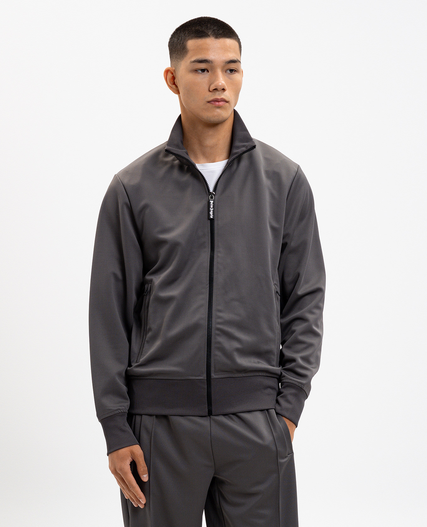 

Grey sports jacket with logo print Palm Angels, Blue